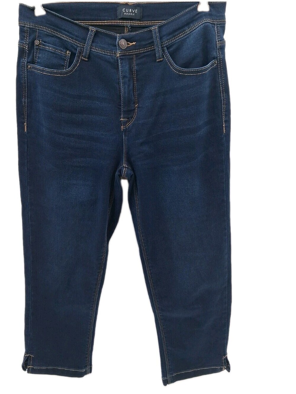 Curve Appeal Capri Jeans Womens 8/29 Blue Stretch Jegging Shaping Casual Comfort